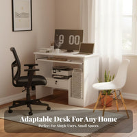space-efficient Desk with Keyboard Tray Sturdy Construction Computer Table for Students