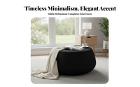 Nordic Design Large Round Upholstered Footrest Modern Design Pebble-Shaped Pouf Versatile Use Ottoman High-Density Foam Cushion for Families, Homeowners, Interior Designers, Cloakroom, Entryway, Bedroom