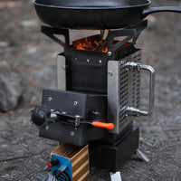 Kelefa Outdoor Stainless Steel Rocket Stove Portable Camping Wood Burning Stove for Cooking and Tea