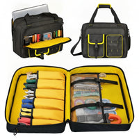 Multi-Pocket Laptop Tool Bag Padded Tool Organizer Bag Structured Water-Resistant for Technicians, Carpenters, Commuters, Travel