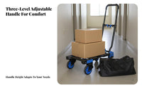 Foldable Hand Truck Adjustable Telescopic Handle Folding Hand Truck Versatile Foldable Moving Trolley for Homeowners, Outdoor, Travel, Shopping