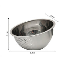 Rice Washing Sieve and Stainless Steel Sieve Draining Basin, Thickened Rice Strainer with Side Holes and Pour Spout for Washing Vegetables and Food