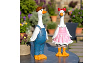 Whimsical Duck Figurine Hand-Painted Duck Statue Freestanding Decor Sculpted for Collectors, Lawn, Courtyard