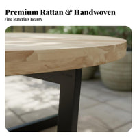 3 Pieces 3 Piece Rattan Furniture Set Weather-Resistant for Homeowners, Couples, Courtyard, Backyard, Poolside