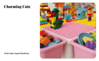 Large Particle Compatible Building Block Table Set Educational children's Play Table with Chairs STEM Learning Multi-Use Activity Station with Storage Easy to Clean for Preschoolers, Toddlers, Parents, Playroom, Bedroom, Preschool, Daycare