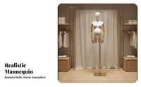 Maternity Mannequin Torso Lightweight Mannequin Torso Sturdy Maternity Clothing Display Form for Boutiques, Showrooms, Commerce Shows