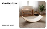 Solid Wood Construction Wooden Balance Board Educational Kids Wobble Board Versatile-Ended Play Child-Centered Balance Toy Strong Load-Bearing for Toddlers, Adults, Indoor, Exercise, Stretching