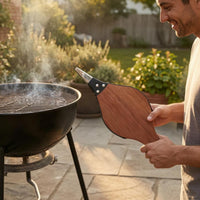 Pointed Metal Nozzle Manual Fire Blower Natural Wood Grain Fireplace Bellows Black Trim Wooden Fire Blower Handheld
