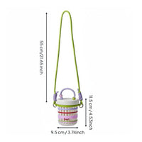 Yogurt Salad Container with Strap Leak-Resistant Portable Fruit Cup Cute Design Snack Container with Colander Insert for Travel