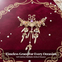Traditional Chinese Attire Regal Avian Hair Crown Elegant Workmanship Regal Avian Hair Crown Chinese Design Tassel Hairpin Fairy
