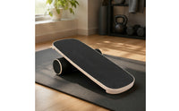 Wooden Balance Board Textured Top Roller Balance Board Non Slip Surface Exercise Equipment for Mindful Stretching
