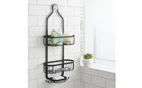 Over the Shower Fixture Organizer With Hooks over the Shower Fixture Rack Rust Resistant Metal Washroom Shelf for Renters, Students, Apartment