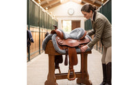 Western Saddle Pad Contoured Fleece Saddle Pad Secure Lightweight for Horse Riders, Trail Riding