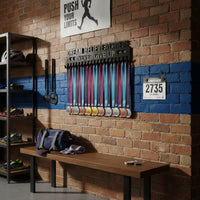Great Gift Idea Long-Distance Race Medal Display Rack Easy Installation Metal Medal Display Rack Rust Resistant Large Capacity for Runners, Athletes, Cheerleaders, Home Gym, Bedroom, Office
