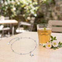 Adjustable Anklet with Sea Star Pendant Minimalist Silver Anklet Delicate Ankle Bracelet Lightweight for Vacation