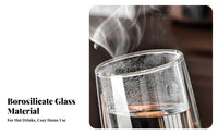 Multi-Purpose Heat Resistant Water Carafe Set Anti-Scald Borosilicate Glass Drinkware Set Easy to Clean for Families, Kitchen, Home, Bedroom