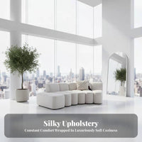 Curved Curvilinear Sofa Minimalist Design & Corner Configurationd Sectional Couch with Chaise Easy to Clean Sleek for Homeowners