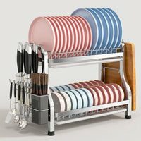 Kitchen Dish Rack and Countertop Dish Rack, Stainless Steel Plate Rack and Bowl Rack with Removable Tray, Clean-line kitchen Sink Organizer
