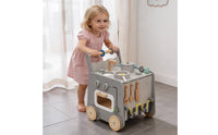 Toy Kitchen Cart Educational Rolling Play Cart Child Wooden Play Kitchen for Young Children, Playroom