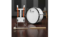 Marching Bass Drum with Back Frame Covered Finish 16x12 Marching Bass Drum Sturdy Shell Music Instrument for Students, Band Members, Outdoor Performance
