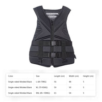 Streamlined Buoyancy Vest with Adjustable Straps Molded Zippered Life Jacket Padded V-Neck for Swimmers, Boating, Surfing