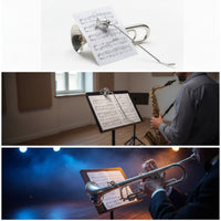 Metal Marching Lyre Lightweight Music Clip with Spring Clamp Compact Sheet Music Clip Portable for Live Performances