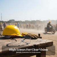 Large Frame Shielded Glasses Wind and Dust Resistant Glasses Water-Resistant Encompassing Work Goggles for Cyclists, Construction, Grinding