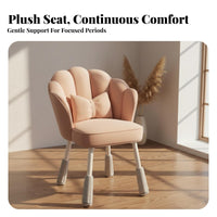 Adjustable Height blossom rear Vanity Chair Flower-Shaped rearrest blossom rear Chair Soft Cushioned Seat Home Furniture 360-Degree rotate for Students, Women, Girls, Bedroom, Dorm Room