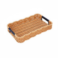 Woven Fruit Basket Undulating Decorative Basket Tray Sturdy Household Storage