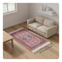 Handwoven Vintage Woven Dollhouse Carpet Fine Thread Weave 1:12 Scale Dollhouse Rug Colorful Pattern 1:12 Scale Rug Fringed Edges for Collectors, Model Hobbyists