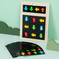 Wooden Direction Cognition Toy Early Education Pointer Reasoning Matching Board Hand-Eye Coordination Color Direction Matching Game