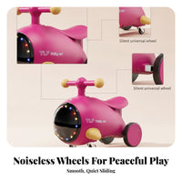 T-Shaped Handle Handle Airplane Push-Along Scooter Rear Saddle Three-Wheel Push-Along Scooter