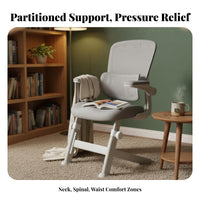Ergonomic Design Reclining Mesh Chair with Footrest Support Computer Seat rotate casters Office Furniture Adjustable supportrests for Students, Teenagers, Adults, Studying, Study Room, Bedroom, Workplace