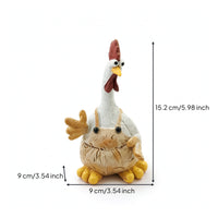 Chicken Figurine Resin Animal Figurines Decorative for Patio