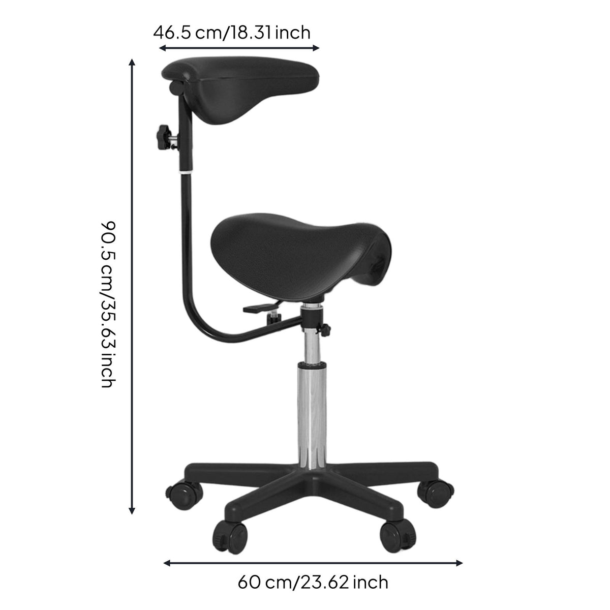 Oral Saddle Chair Support Ergonomic Saddle Chair Thick Padded Seat Furniture for Practice Space, Office