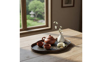 Chinese Style Tea Serving Tray warps Resistant Storage Tray Vintage Design Tableware Serving Platter for Living Room
