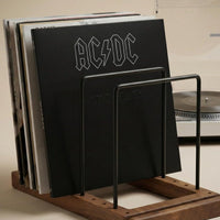 Metal and Wood Album Storage Space Saving Tabletop Vinyl Holder Easy Assembly
