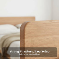 Nordic Design Wooden Bed No Box Spring Needed Solid Wood Foundation Bed Sturdy Bedroom Furniture for Rental Hosts, Couples, Apartment, Hotel