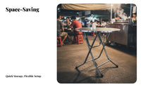 Stainless Steel Folding Table Foldable Design Industrial Design Folding Chair Commercial Grade Portable Metal Dining Table for Homeowners, Events