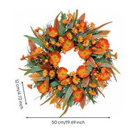 Autumn Wreath Door Hanging Fall Flower Wreath Realistic Look Home Decoration for Entryway