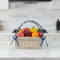 Woven Basket with Handle Decorative fruit Basket Organized for Tabletop, Gift Presentation