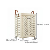 Ventilated Plastic Laundry Hamper Perforated Household Organizer with Handle