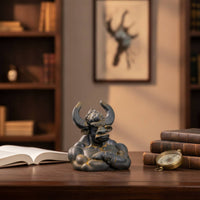 Bull Monster Figurine Gothic Bull Bust Statue Monster Bust for Bookshelf