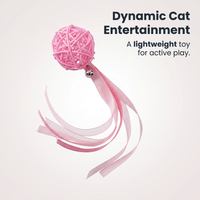 Colorful Interactive Cat Toys, Rattan Ball with Ribbons, Cat Toy Balls for Kittens, Playing Chewing Toy Cat, Cat Owner Gift, Cat Lover Present