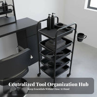 Hairdressing Tool Cart Long-Lasting 5-Drawer Rolling Salon Cart Cosmetic Spa Storage Trolley Large Capacity Cosmetic Spa Tool