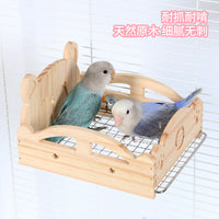 Wooden Bird Bed for Parrots and Budgies
