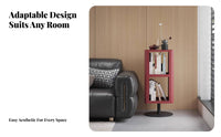 Space-Saving Rotating Storage Table Magazine Holder Rotating Cube End Table Multi-Functional Design Living Room Furniture Modern Minimalist Design for Apartment Dwellers, Book Lovers, Homeowners, Bedroom, Next to Sofa, Small Areas, Reading Nook
