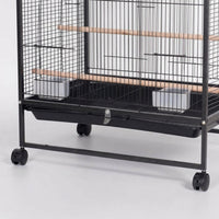 Stackable Bird Cage with Wheels, Single Level Medium Pet Bird Cage for Small Birds, Indoor Breeding Set with Multiple Doors, Black or White