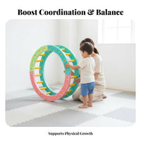 Sensory Integration Playset Develops Motor Skills children's Balance Path Non-Slip Surface Modular Balance Beam Set for Girls, Playroom, Outdoor, Home