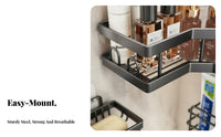 Adhesive Corner Rack Drill Installation Corner Organizer Set Space-Saving Shower Holder for Renters, Students, Dorm Room, Apartment, Kitchen